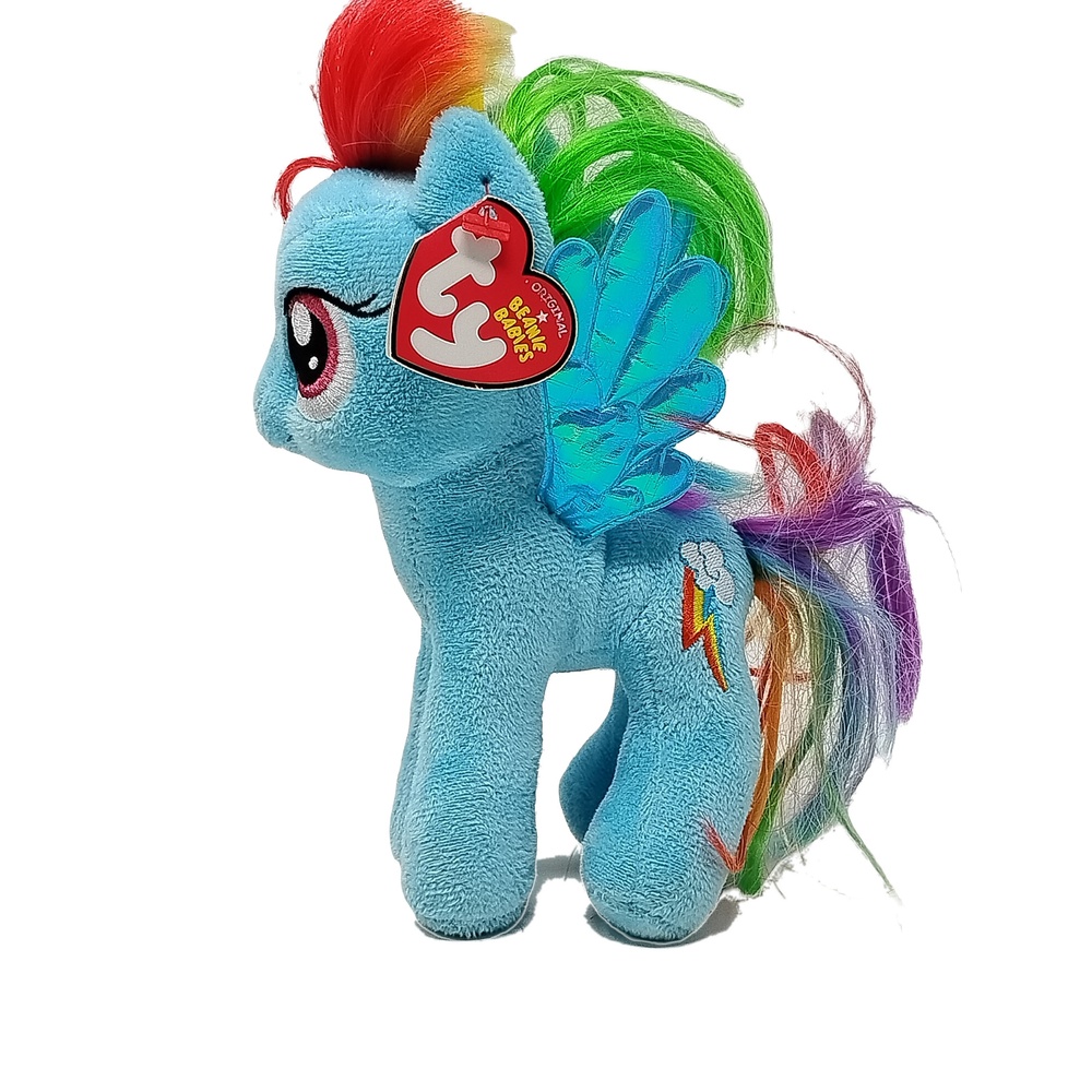 Ty Beanie Babies Rainbow Dash Pegasus MLP Stuffed Animal Plush 7in Toy Figure
